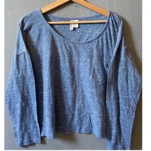 H&M Blue Boxy Long Sleeve Crop Top